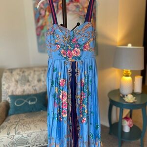 Floral Blue Wedding Dress